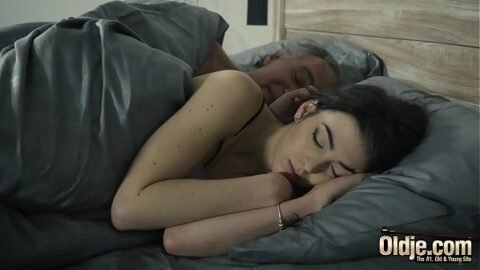 Old and Young Horny young girl seduces grandpa and gets his cock inside her 