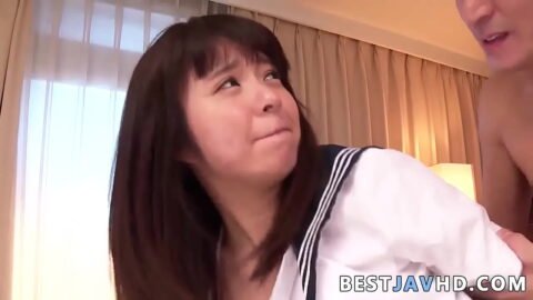 Naked, super banging steamy Japanese school-girl Yui Shimazaki, who enjoys older guys, gives oral jobs like a